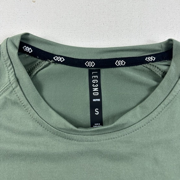 Leg3nd Inspire T Shirt Mens Small Agave Green Active Training Gym Short Sleeves - Picture 5 of 7